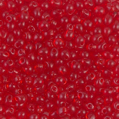 Miyuki 3.4mm Drop Bead, Transparent Red Orange, 5 grams