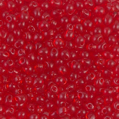 Miyuki 3.4mm Drop Bead, Transparent Red Orange, 5 grams