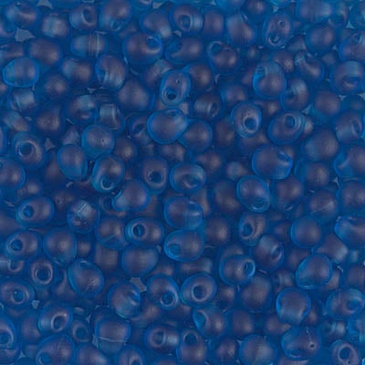 Miyuki 3.4mm Drop Bead, Matte Transparent Capri Blue, 5 grams