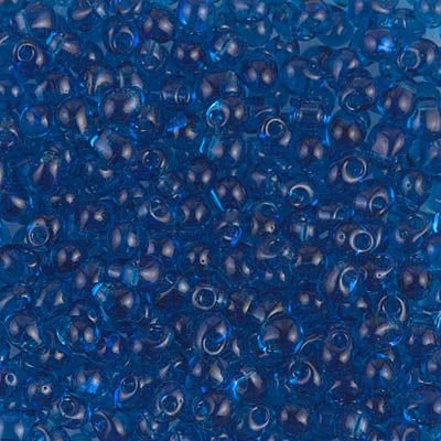Miyuki 3.4mm Drop Bead, Transparent Capri Blue, 5 grams