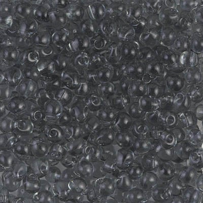Miyuki 3.4mm Drop Bead, Light Transparent Gray, 5 grams