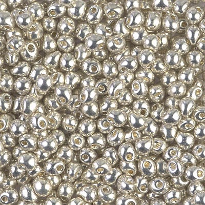 Miyuki 3.4mm Drop Bead, Galvanized Silver, 5 grams