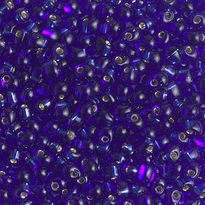 Miyuki 3.4mm Drop Bead, Silver Lined Cobalt, 5 grams