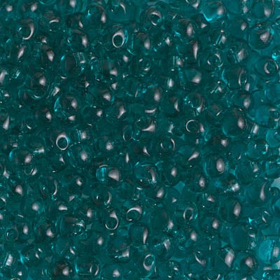 Miyuki 3.4mm Drop Bead, Transparent Teal, 5 grams