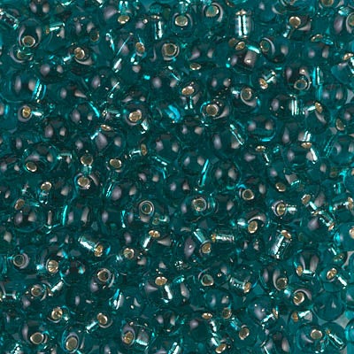 Miyuki 3.4mm Drop Bead, Silver Lined Teal, 5 grams