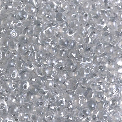 Miyuki 3.4mm Drop Bead, Sparkling Pewter Lined Crystal, 5 grams