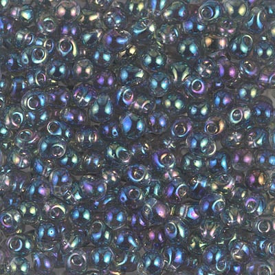 Miyuki 3.4mm Drop Bead, Transparent Light Gray AB, 5 grams