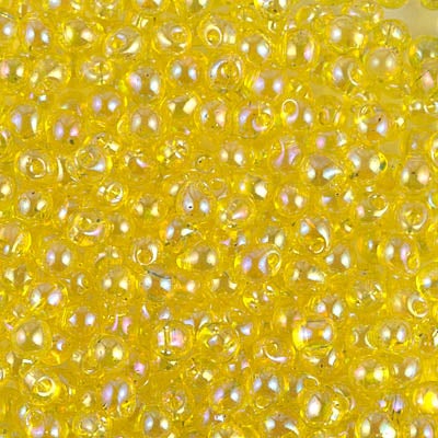 Miyuki 3.4mm Drop Bead, Transparent Yellow AB, 5 grams