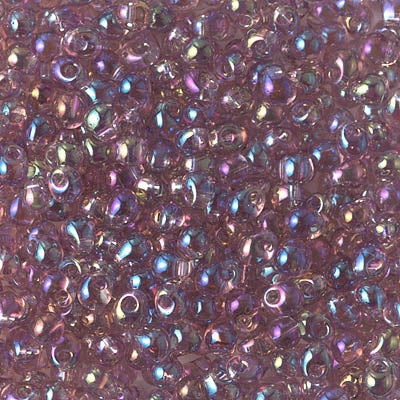 Miyuki 3.4mm Drop Bead, Transparent Smoky Amethyst AB, 5 grams