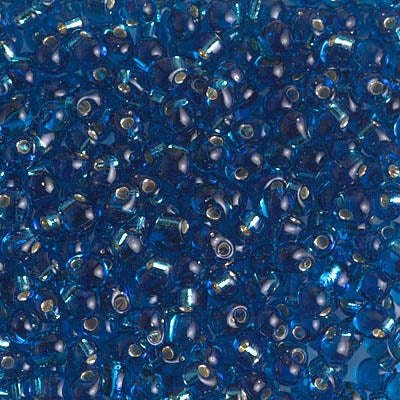 Miyuki 3.4mm Drop Bead, Silver Lined Capri Blue, 5 grams