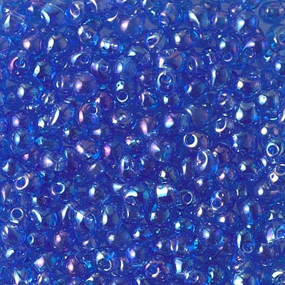 Miyuki 3.4mm Drop Bead, Transparent Sapphire AB, 5 grams