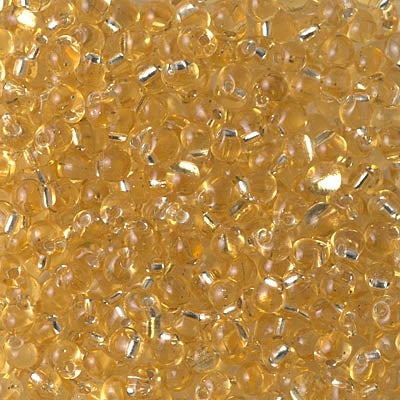 Miyuki 3.4mm Drop Bead, Silver Lined Gold, 5 grams