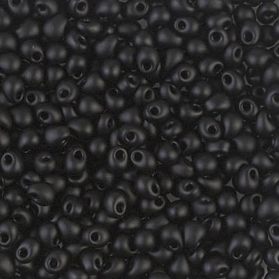 Miyuki 3.4mm Drop Bead, Matte Black, 5 grams