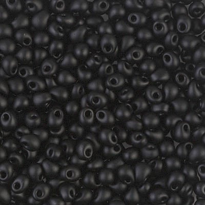 Miyuki 3.4mm Drop Bead, Matte Black, 5 grams