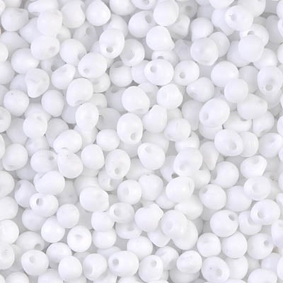 Miyuki 3.4mm Drop Bead, Matte White, 5 grams