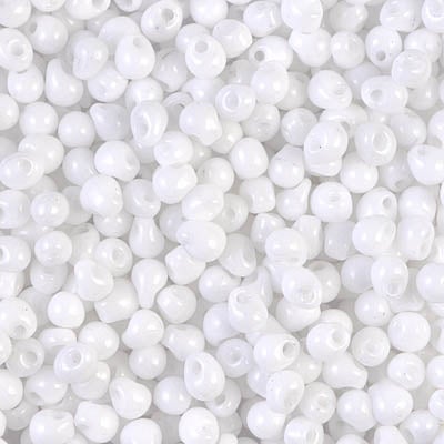 Miyuki 3.4mm Drop Bead, White, 5 grams