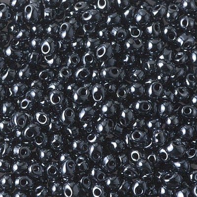 Miyuki 3.4mm Drop Bead, Gunmetal, 5 grams