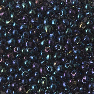 Miyuki 3.4mm Drop Bead, Met Dark Blue Iris, 5 grams