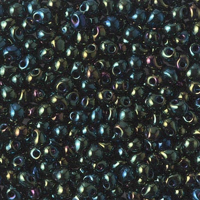 Miyuki 3.4mm Drop Bead, Met Forest Green Iris, 5 grams