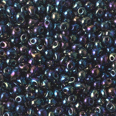 Miyuki 3.4mm Drop Bead, Met Variegated Blue Iris, 5 grams