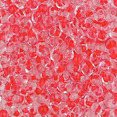 Miyuki 3.4mm Drop Bead, Red Lined Crystal, 5 grams