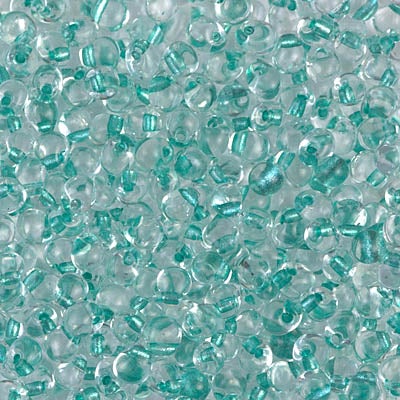 Miyuki 3.4mm Drop Bead, Sparkling Aqua Green Lined Crystal, 5 grams