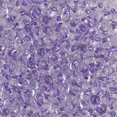 Miyuki 3.4mm Drop Bead, Sparkling Purple Lined Crystal, 5 grams