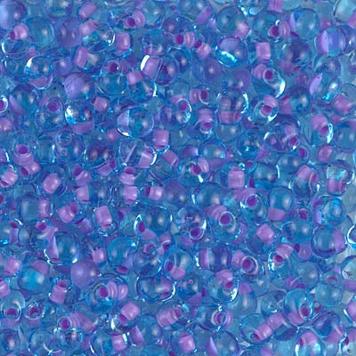 Miyuki 3.4mm Drop Bead, Lavender Lined Aqua, 5 grams