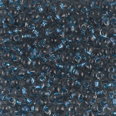 Miyuki 3.4mm Drop Bead, Sparkling Sky Blue Lined Montana Blue, 5 grams