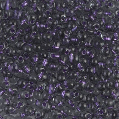 Miyuki 3.4mm Drop Bead, Sparkling Purple Lined Montana Blue, 5 grams