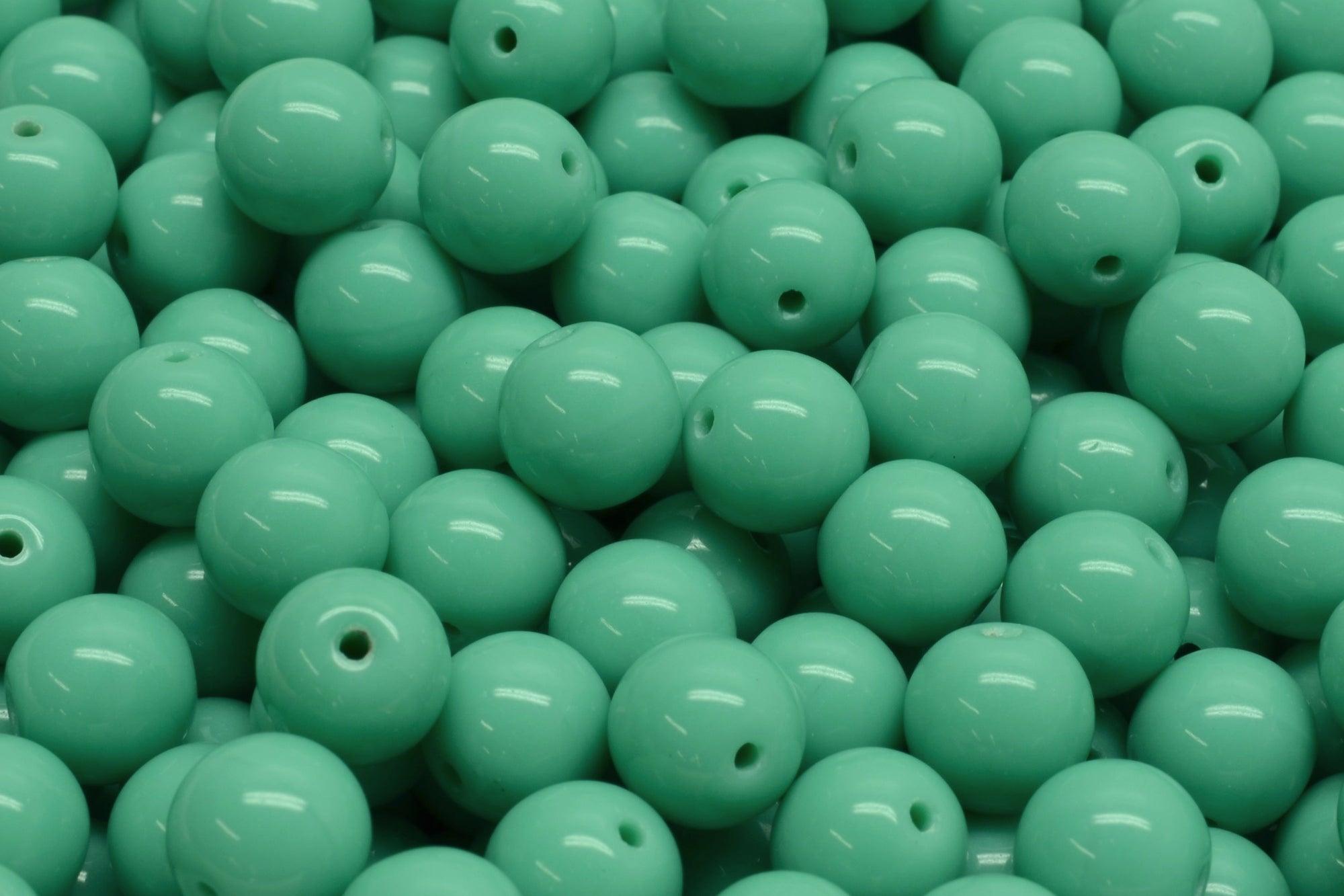 30* 6mm Turquoise Etched Matte Green Tea Round Druk Beads – The
