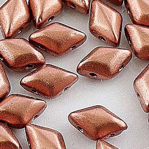 GemDuo 2-Hole Diamond Shaped Bead, Bronze Copper, GD0003-01780, 7.5 grams