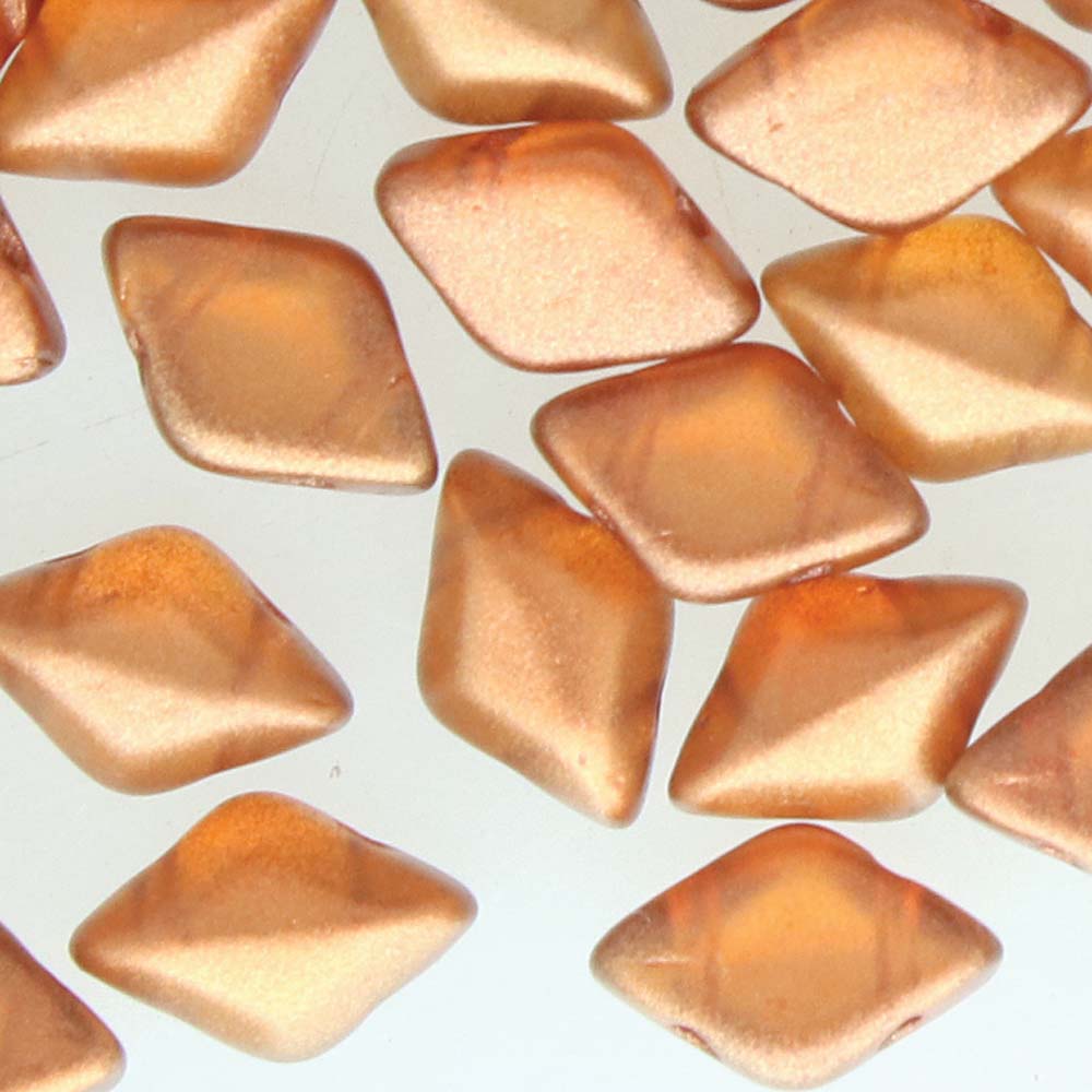 GemDuo 2-Hole Diamond Shaped Bead, Halo Tangerine, GD0003-29252, 7.5 grams