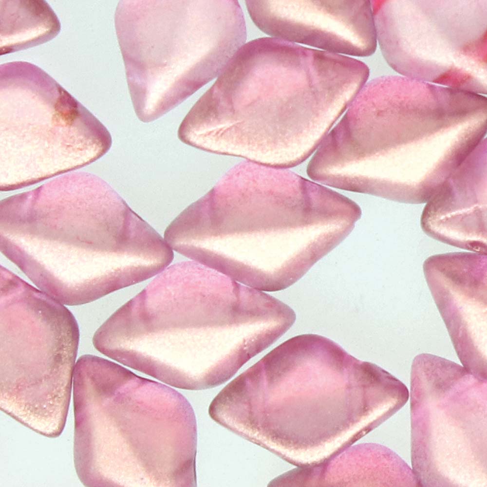 GemDuo 2-Hole Diamond Shaped Bead, Halo Persian Pink, GD0003-29259, 7.5 grams