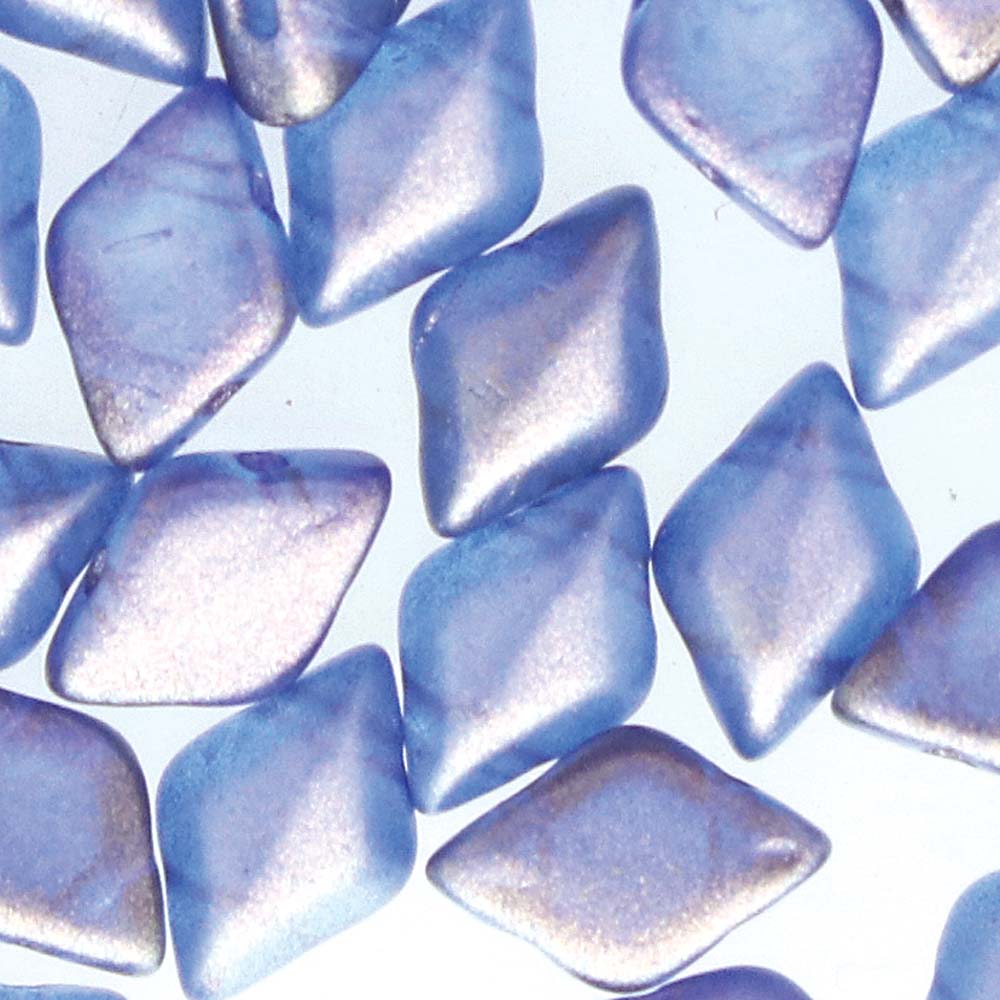 GemDuo 2-Hole Diamond Shaped Bead, Halo Cerulean Blue, GD0003-29264, 7.5 grams