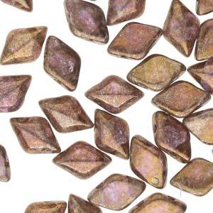 GemDuo 2-Hole Diamond Shaped Bead, Crystal Gleam Blue Glaze, GD0003-65531, 7.5 grams