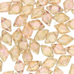 GemDuo 2-Hole Diamond Shaped Bead, Crystal Gleam Lila Glaze, GD0003-65594, 7.5 grams