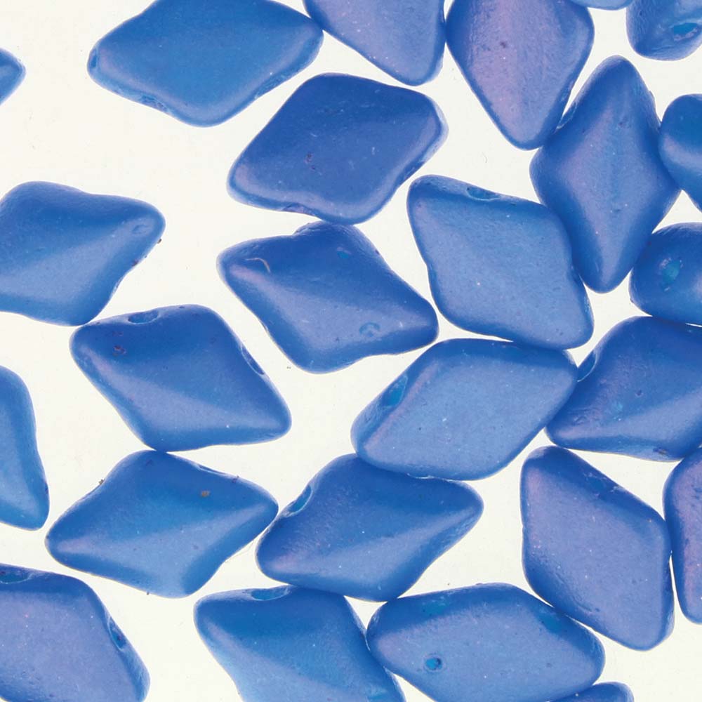 GemDuo 2-Hole Diamond Shaped Bead, Tropical Blue Raspberry, GD0201-24509, 7.5 grams