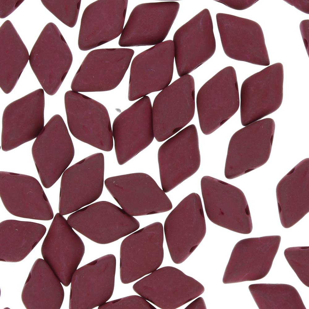 GemDuo 2-Hole Diamond Shaped Bead, Matte Velvet Maroon, GD0201-29528, 7.5 grams