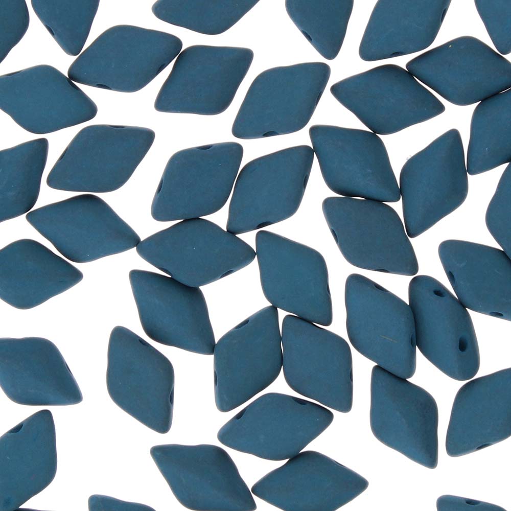 GemDuo 2-Hole Diamond Shaped Bead, Matte Velvet Dark Teal, GD0201-29530, 7.5 grams