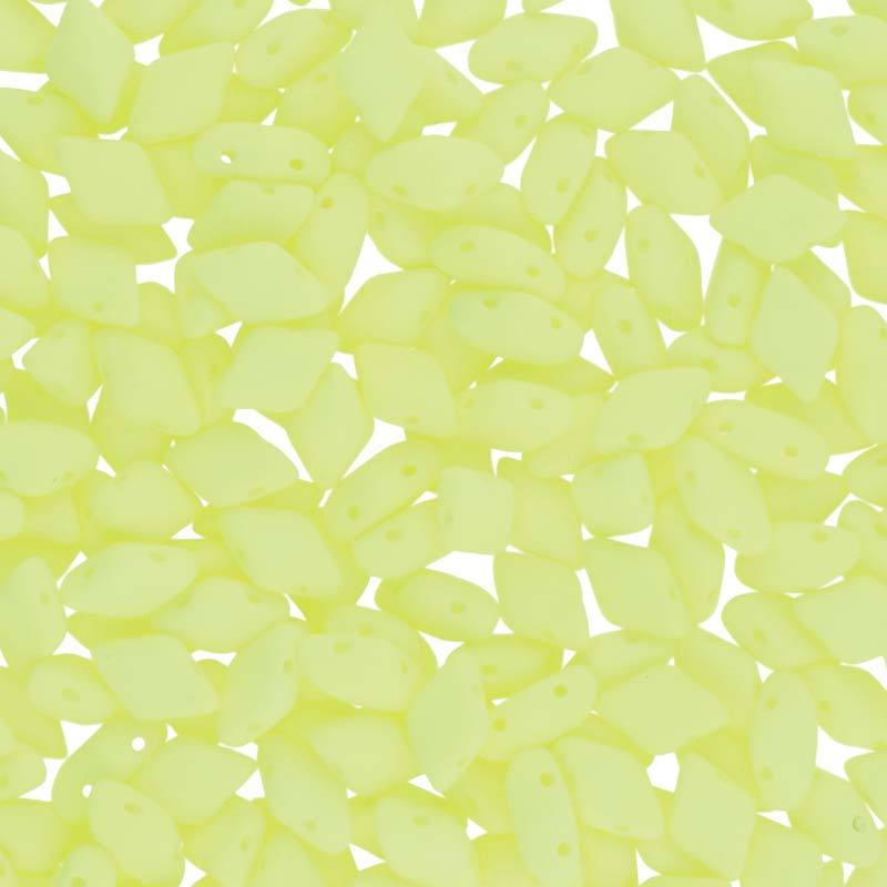 GemDuo 2-Hole Diamond Shaped Bead, Bondeli Matte Yellow, GD0201-92921, 7.5 grams