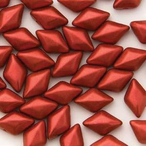 GemDuo 2-Hole Diamond Shaped Bead - Chalk Lava Red  - GD0300-01890