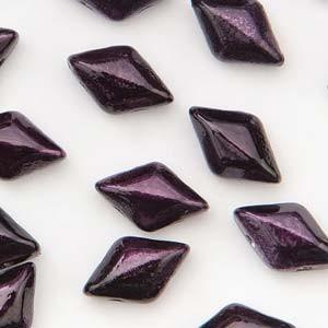 Mini GemDuo 2-Hole Diamond Shaped Bead, Metalust Purple, 7.5 grams