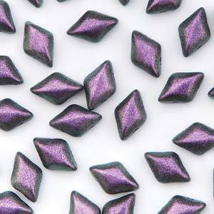 GemDuo 2-Hole Diamond Shaped Bead, Polychrome Black Raspberry, GD2398-94101