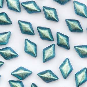 GemDuo 2-Hole Diamond Shaped Bead, Polychrome Mint Chocolate, GD2398-94104