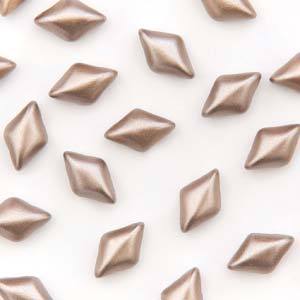GemDuo 2-Hole Diamond Shaped Bead, Pastel Light Brown, GD25005