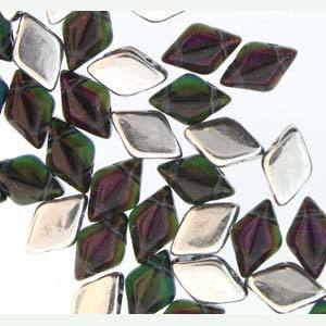 GemDuo 2-Hole Diamond Shaped Bead, Backlit Flourite, GD3033-28102