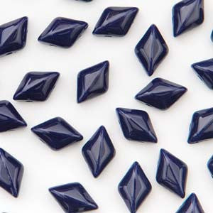 GemDuo 2-Hole Diamond Shaped Bead, Navy Opaque, 50 grams