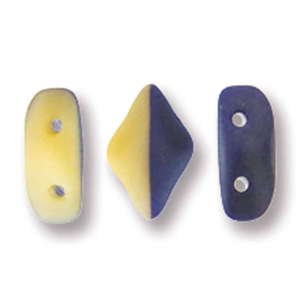 GemDuo 2-Hole Diamond Shaped Bead, Duet Navy Ivory Matte, GD33413-84110