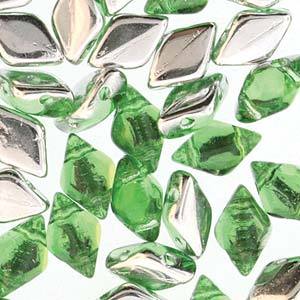 GemDuo 2-Hole Diamond Shaped Bead, Backlit Mint, GD5010-27002